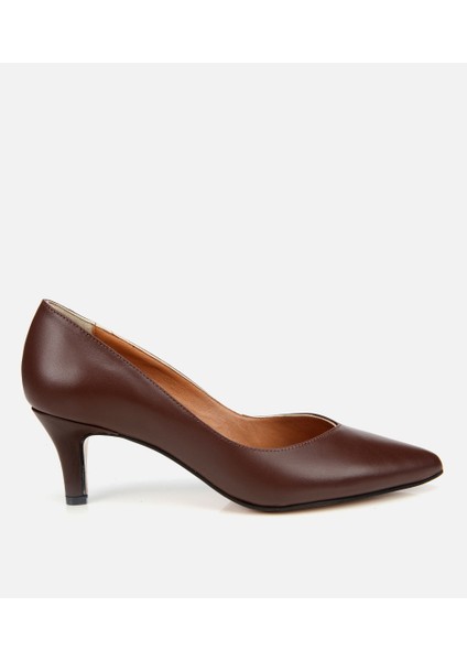 01AYH312520A480 KADIN Deri Kahverengi Ince Topuklu Stiletto