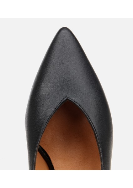 01AYH312590A100 KADIN Deri Siyah Ince Topuklu Stiletto