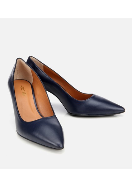 01AYH312510A680 KADIN Deri Lacivert Esnek Tabanlı Stiletto