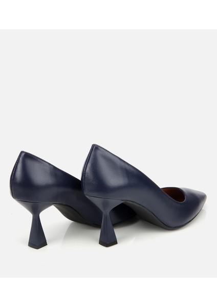 01AYH312510A680 KADIN Deri Lacivert Esnek Tabanlı Stiletto