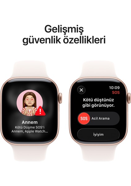 Watch Series 11 Gps, 46 mm Roze altın Rengi Alüminyum kasa ve Bulut pembesi Spor kordon - s/m