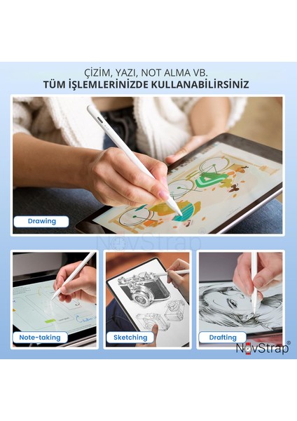 Samsung Galaxy Tab A9 Plus A9 A8 A7 X200 T500 T290 T220 ile Uyumlu Dokunmatik Tablet Kalemi 3. Nesil Stylus Pencil