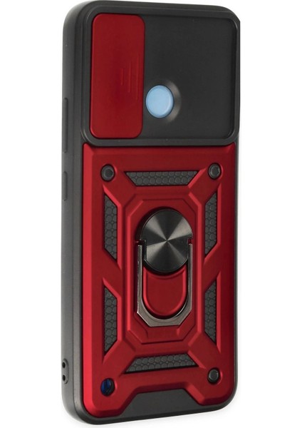 Bfs Realme C25Y Kılıf Pars Lens Yüzüklü Silikon - Kırmızı fiyatları