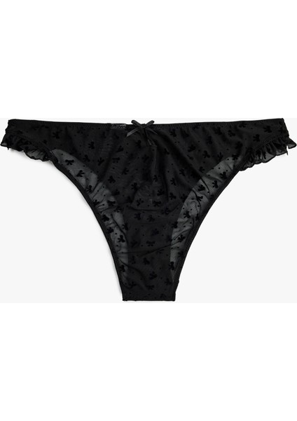 Fırfır Detaylı Rahat Kalıp Dantelli Brief Külot
