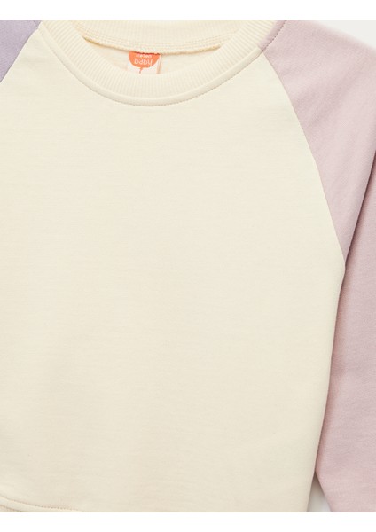 Bisiklet Yaka Uzun Kollu Şardonlu Pamuklu Sweatshirt modelleri