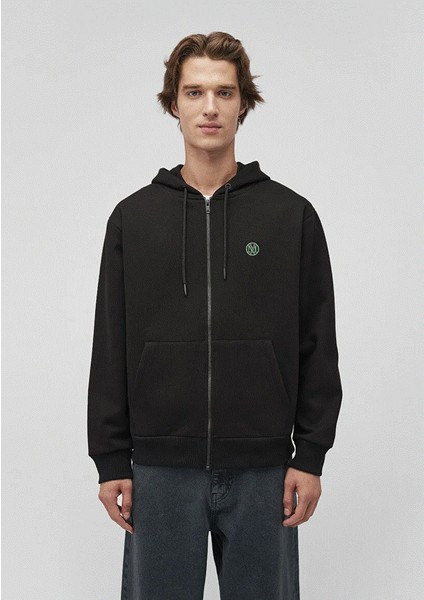 Logolu Kapüşonlu Fermuarlı Siyah Sweatshirt 066979-900 fiyatları