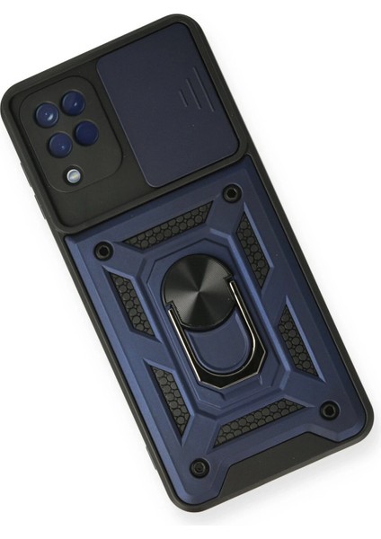 Zengezur Newface Samsung Galaxy A12 Kılıf Pars Lens Yüzüklü Silikon - Lacivert modelleri