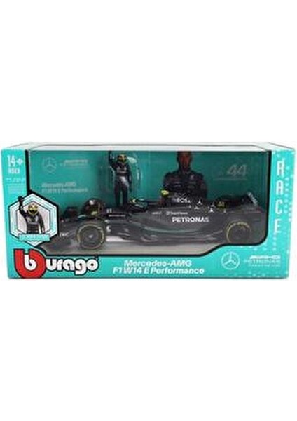 Formula 1 Mercedes F1 W14 Lewis Hamilton 1/24 Diecast Model Koleksiyon Araba ve Özel Figür