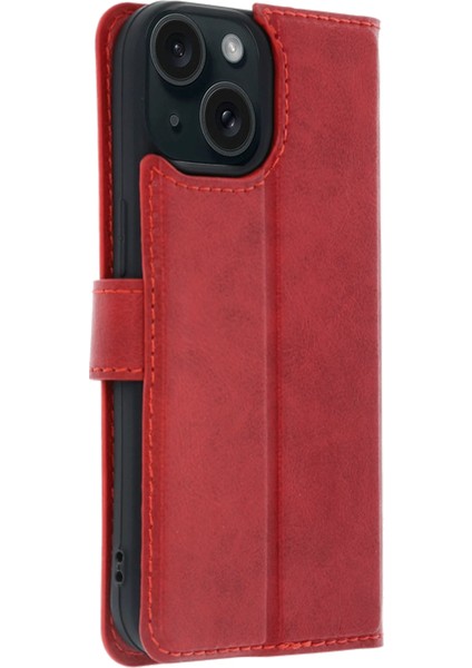 Zengezur Newface Apple Iphone 15 Trend S Plus Kapaklı Kılıf - Kırmızı fiyatları