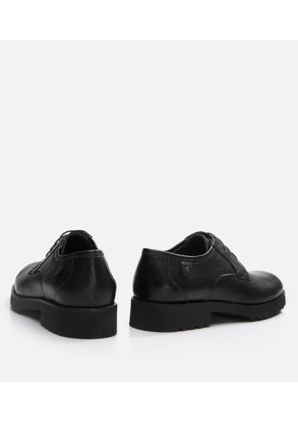 02Ayh292480A100 Deri Siyah Erkek Günlük Ayakkabı