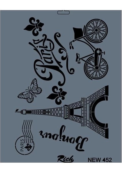 Rich New Seri N-452 Stencil 35X25 cm