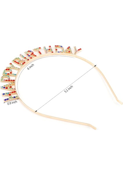 Rengarenk Kristal Taşlı Ekstra Lüks Gümüş Kaplama Happy Birthday Taç 16X17 cm modelleri