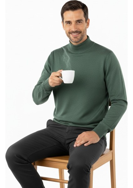 Erkek Kazak Balıkçı Yaka Yün Tarzı Dokuma Klasik Model Tam Kalıp indirimleri