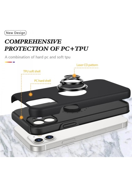 Zengezur Newface Iphone 12 Mini Kılıf Elit Yüzüklü Kapak - Siyah fiyatları