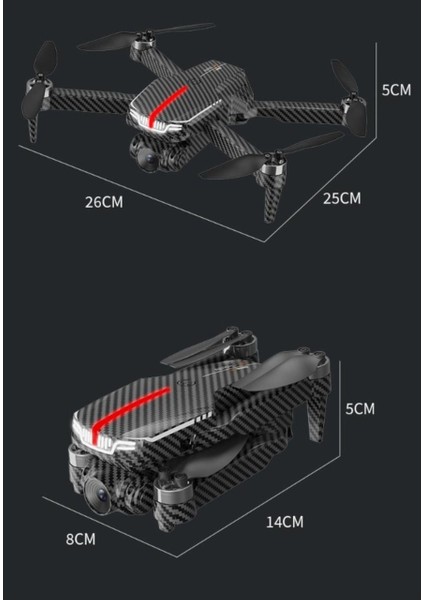 Aerial Drone HD Coklu Kamera, Brushless, Optical Flow, 20 dk Ucus, 100 m, Obstacle Avoidance