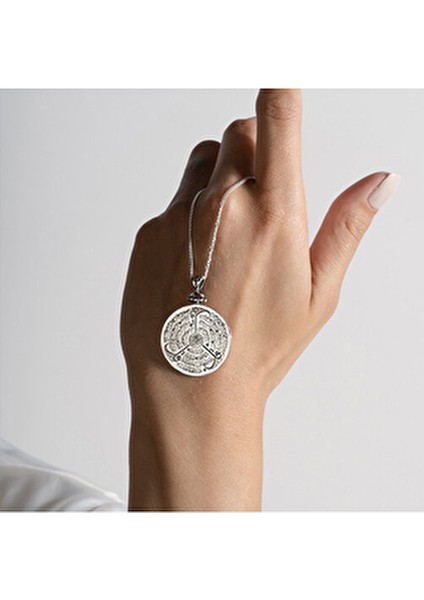 925 Ayar Gümüş Kolye 55 cm Uzunlukta Felâk ve Nas Süresi Tasarımı Erkekler İçin modelleri