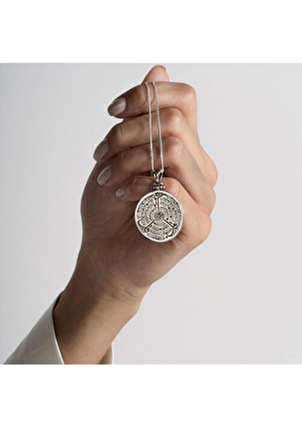 925 Ayar Gümüş Kolye 55 cm Uzunlukta Felâk ve Nas Süresi Tasarımı Erkekler İçin fırsatları