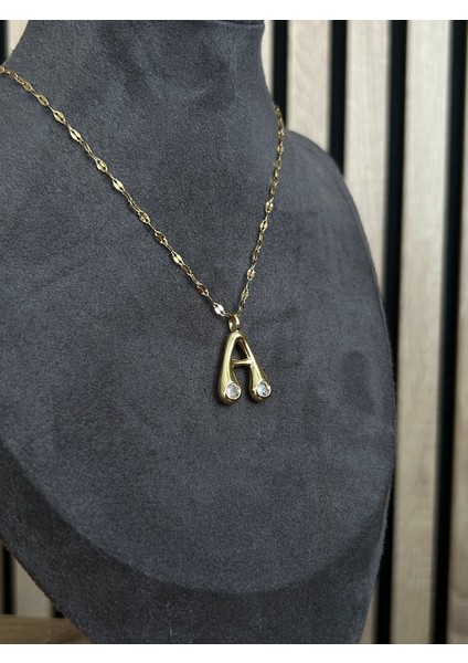 A Harfli Çelik Kolye