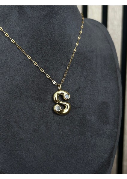S Harfli Çelik Kolye