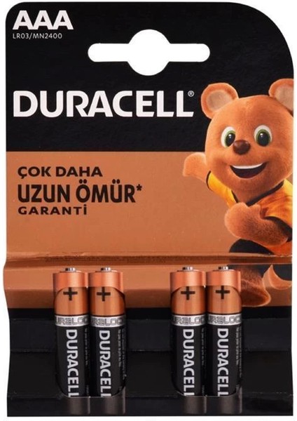 Duracell Alkalin Pil Aaa 4'' Lü Paket