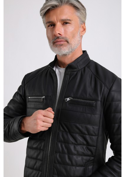 Leandro Erkek Şişme Deri Mont indirimleri