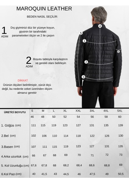 Leandro Erkek Şişme Deri Mont