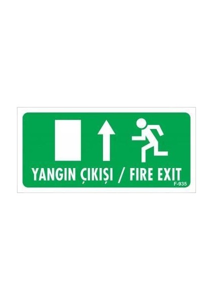 Yangın Çıkışı Yukarı Uyarı Levhası 17,5X25 KOD:935