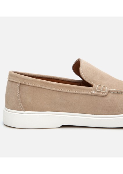 02AYH305500A300 ERKEK Süet Deri Bej Loafer