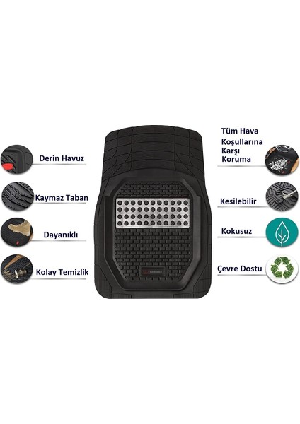 Peugeot 3008 2023 4d Havuzlu Universal Paspas Krom Gri fırsatları