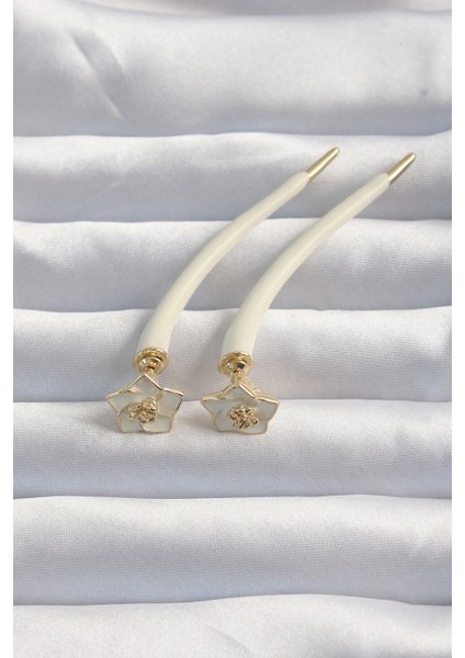 Bfs Pirinç Krem Renk Botega Küpe