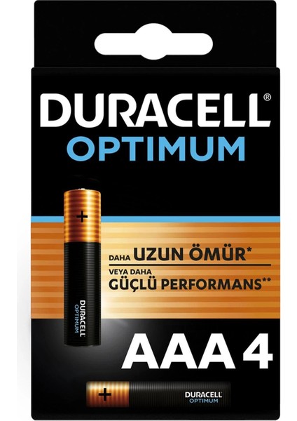 Duracell Optimum Alkalin Pil Aaa 4'' Lü Paket