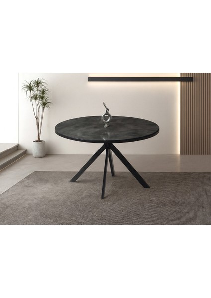 Ahşap Yuvarlak Açılır Büyüyen Yemek Masası Mermer Desen 70X120CM Sadece Masa Fiyatıdır