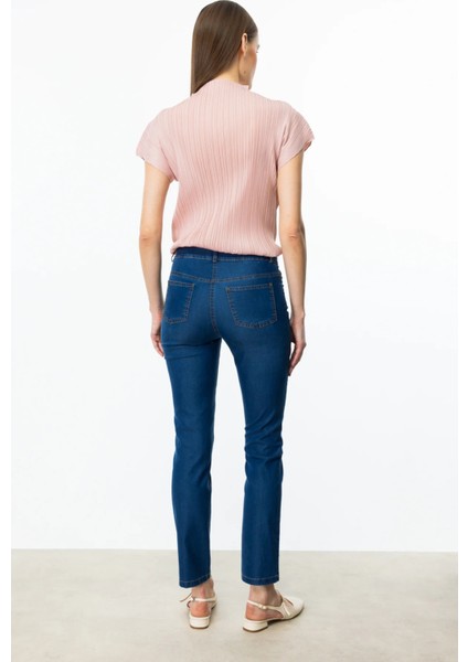 Kadın Beş Cep Dar Paça Pantolon 2116 Indigo fırsatları