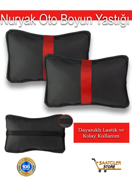 Mitsubishi Lancer Evo x 2007-2016 Oto Koltuk Kırmızı Şerit Boyun Yastığı 2 Adet fiyatları