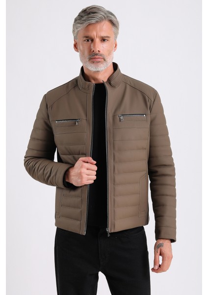 Leandro Erkek Şişme Deri Mont modelleri