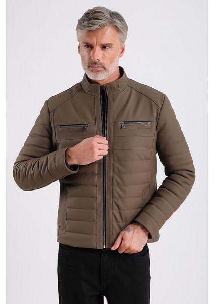 Leandro Erkek Şişme Deri Mont fırsatları