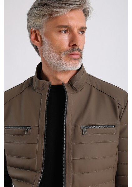 Leandro Erkek Şişme Deri Mont