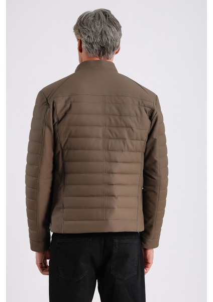 Leandro Erkek Şişme Deri Mont