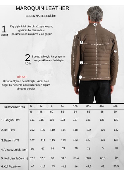 Leandro Erkek Şişme Deri Mont