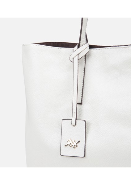 03CAH309170A400 KADIN Deri Ekru Tote Çanta