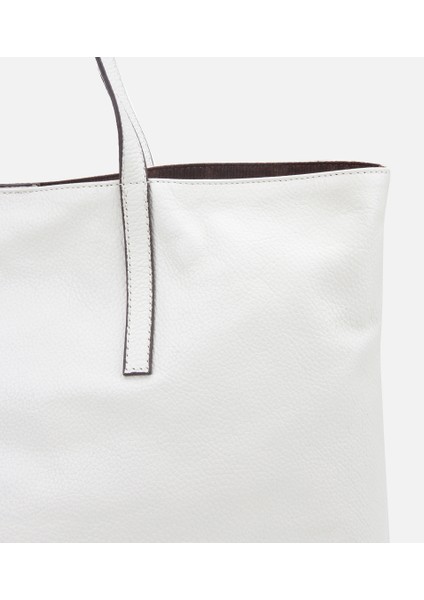 03CAH309170A400 KADIN Deri Ekru Tote Çanta