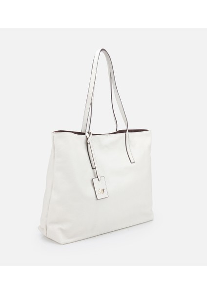 03CAH309170A400 KADIN Deri Ekru Tote Çanta