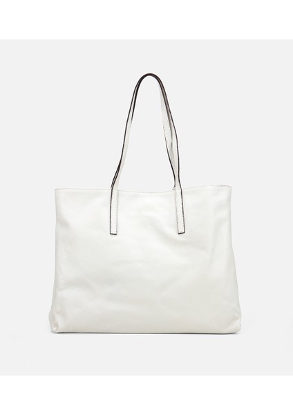 03CAH309170A400 KADIN Deri Ekru Tote Çanta