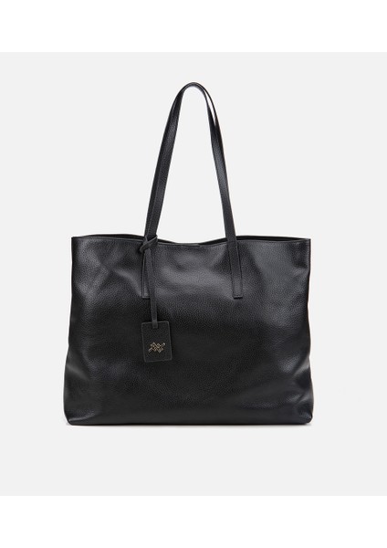 03CAH309170A100 KADIN Deri Siyah Tote Çanta