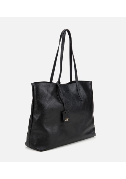 03CAH309170A100 KADIN Deri Siyah Tote Çanta