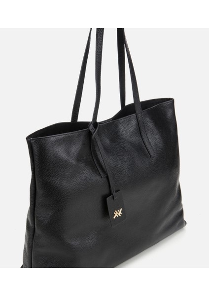 03CAH309170A100 KADIN Deri Siyah Tote Çanta