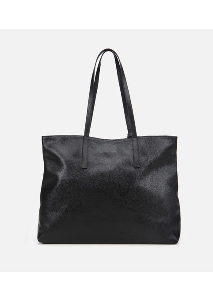 03CAH309170A100 KADIN Deri Siyah Tote Çanta