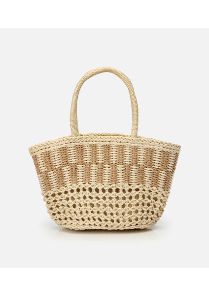 03CAH312320A310 KADIN Hasır Bej Omuz Çantası