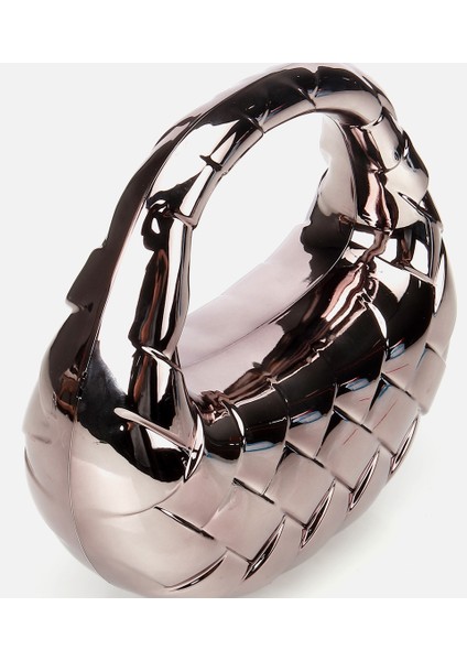 03CAH312280A250 KADIN Gri/bronz Metalik Dokulu Portföy Çanta