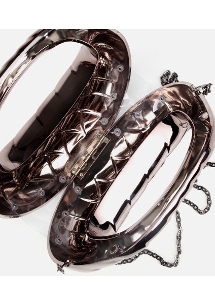 03CAH312280A250 KADIN Gri/bronz Metalik Dokulu Portföy Çanta